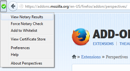 Recommended Firefox security extensions: Perspectives