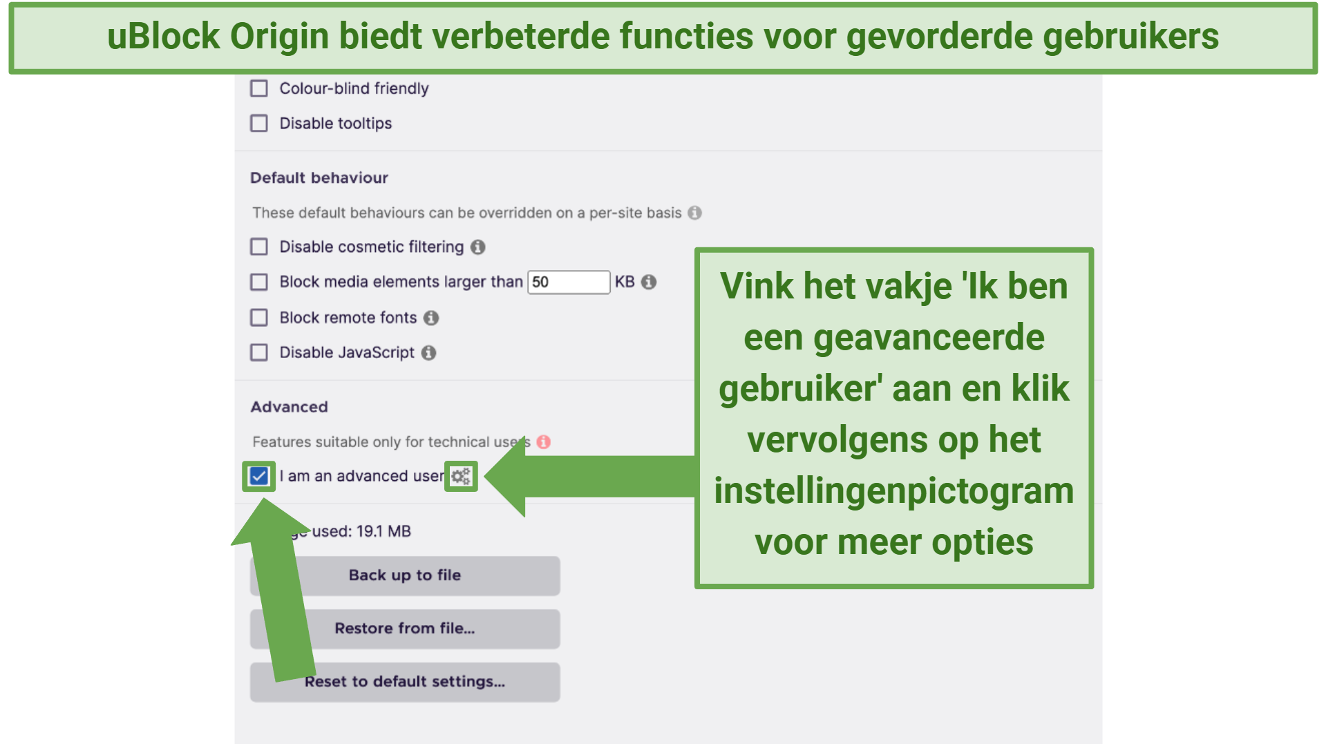 Screenshot die laat zien hoe je jouw filters in AdGuard kunt in- en uitschakelen