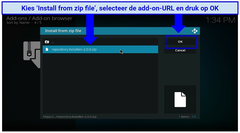 Graphic showing how to install an unofficial Kodi add-on