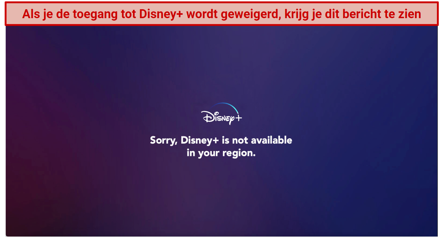 Disney Plus displaying an error message saying it's not available in your region