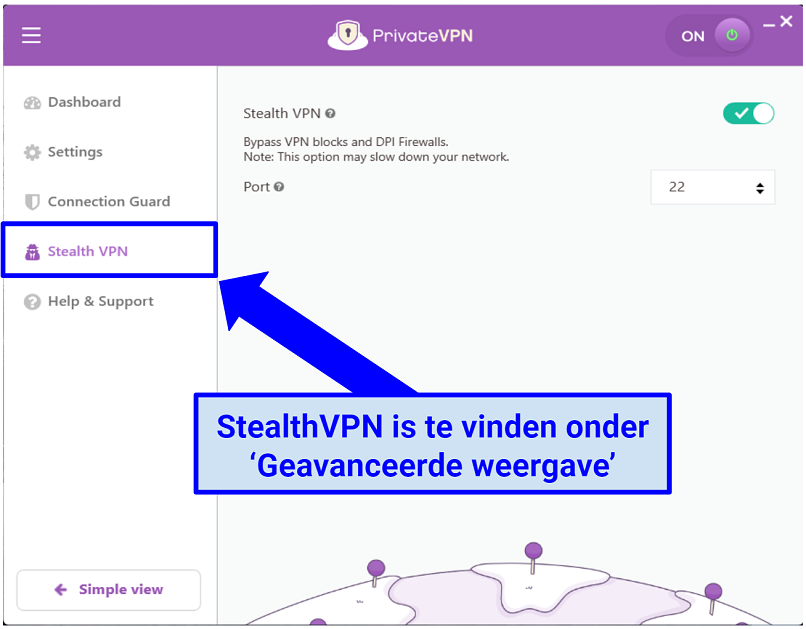 Graphic showing PrivateVPN Stealth Mode