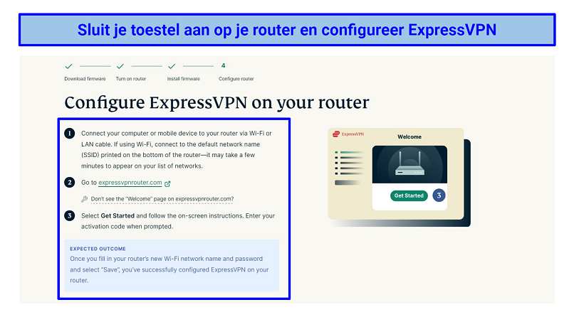 Screenshot of ExpressVPN's configuration guide