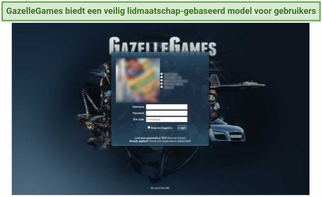 screenshot of GazelleGames torrenting site