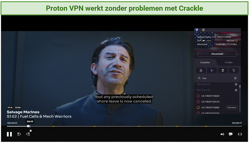 Proton VPN Werkt met Crackle without issues