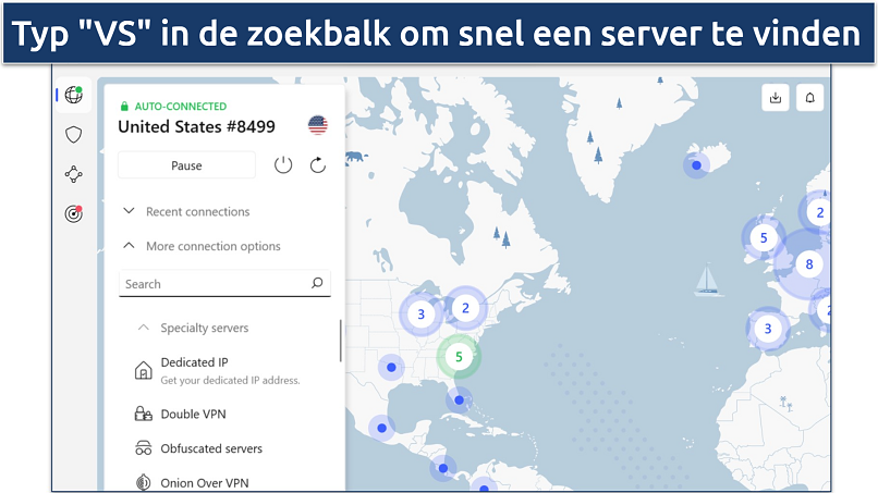  Screenshots of NordVPN's servers in the US