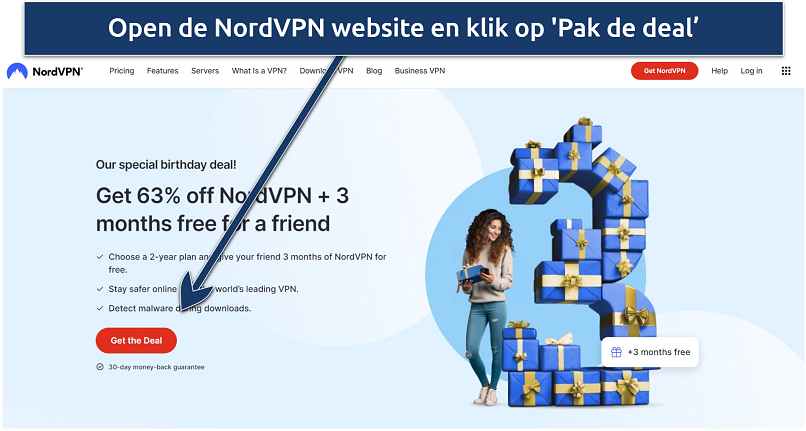 Afbeelding die laat zien hoe je je aanmeldt voor NordVPN