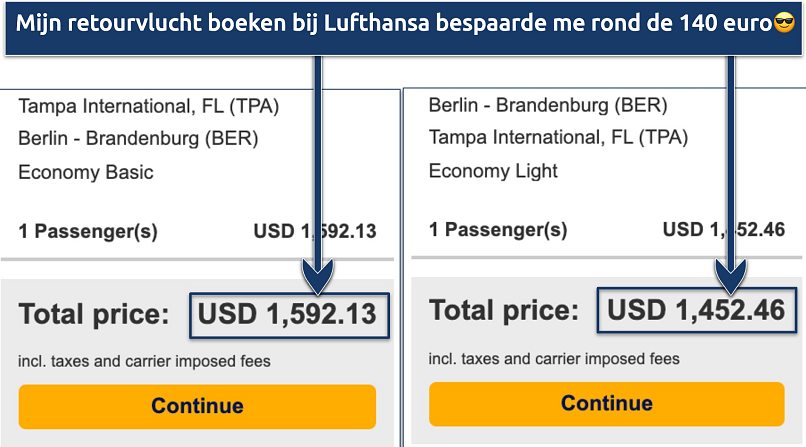  Screenshot showing the potential savings of booking 'throwaway tickets'