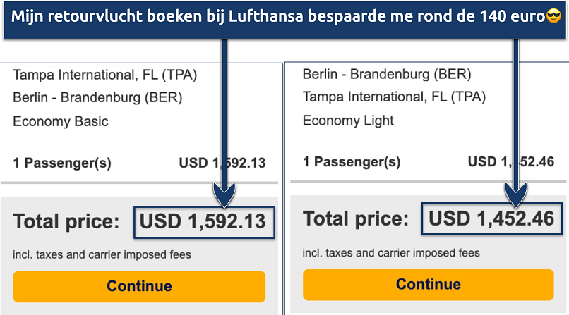 Screenshot showing the potential savings of booking 'throwaway tickets'