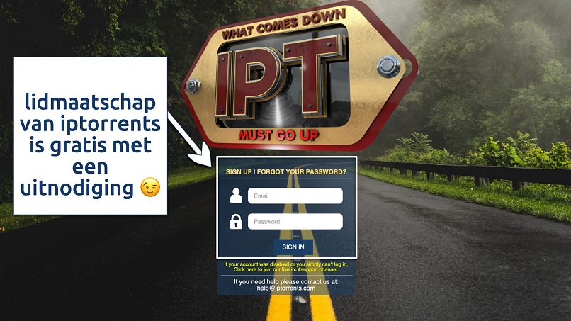screenshot of the iptorrents homepage