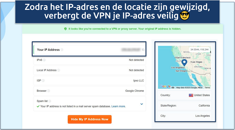 Screenshot showing the vpnMentor IP checker tool